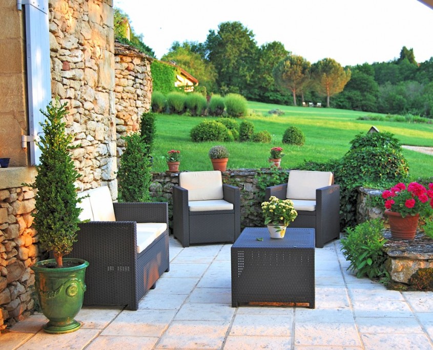 Le Clos Lascazes, chambres d'hôtes Paleyrac (Dordogne) : terrasse