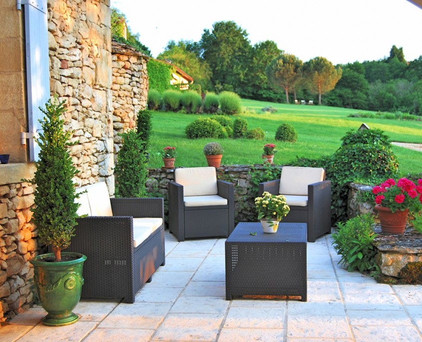 Le Clos Lascazes, chambres d'hôtes Paleyrac (Dordogne) : terrasse