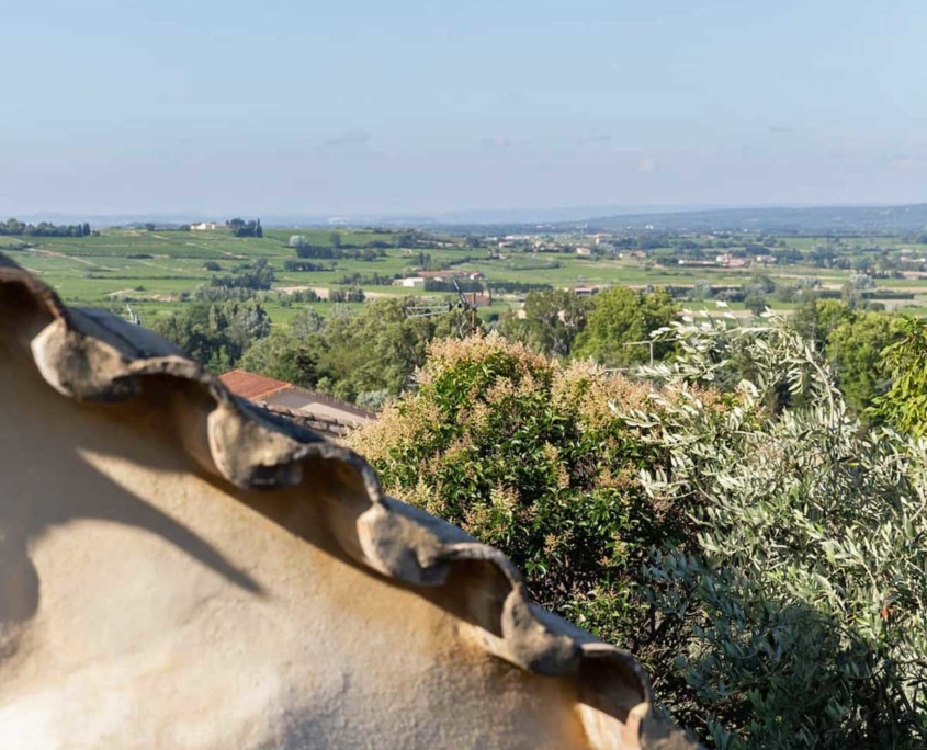 La Perroya, maison d'hôtes de charme Visan, Vaucluse : vue sur la vallée du Rhône de la terrasse panoramique