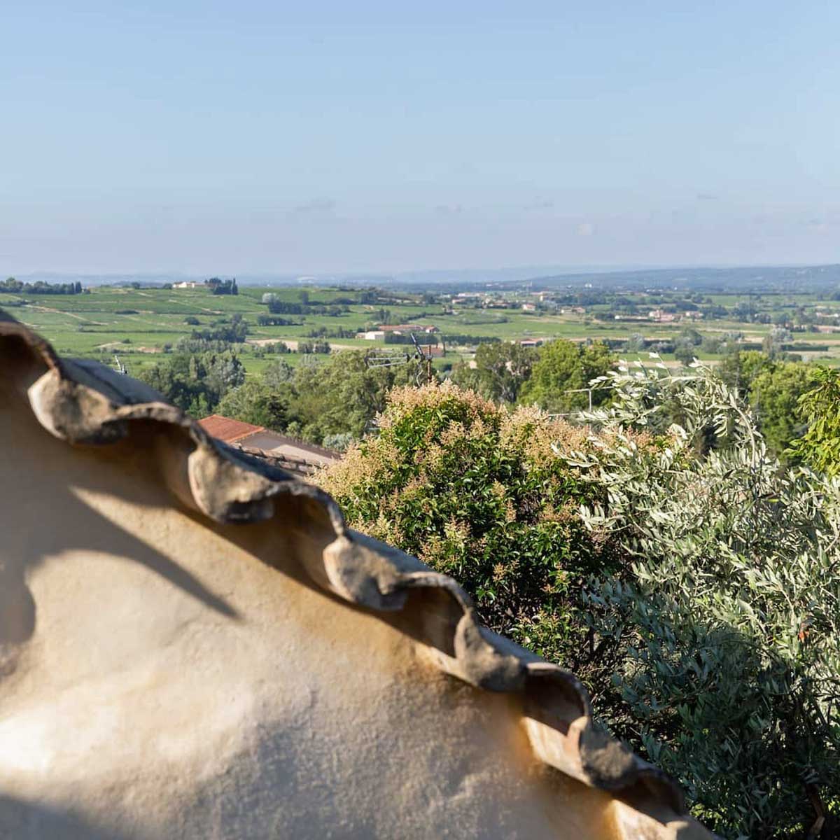 La Perroya, maison d'hôtes de charme Visan, Vaucluse : vue sur la vallée du Rhône de la terrasse panoramique